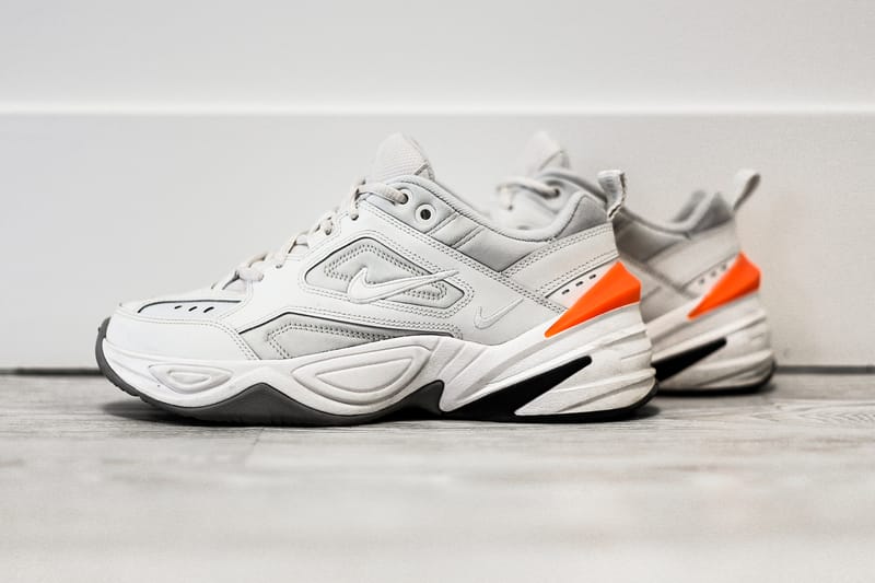 Nike m2k tekno hot sale grey and orange