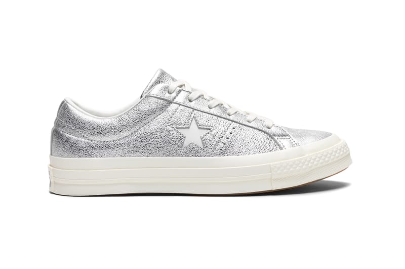 Converse one star ox on sale silver