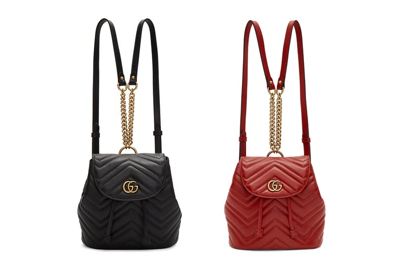 Gucci Marmont 2.0 Backpack in Black and Red Hypebae