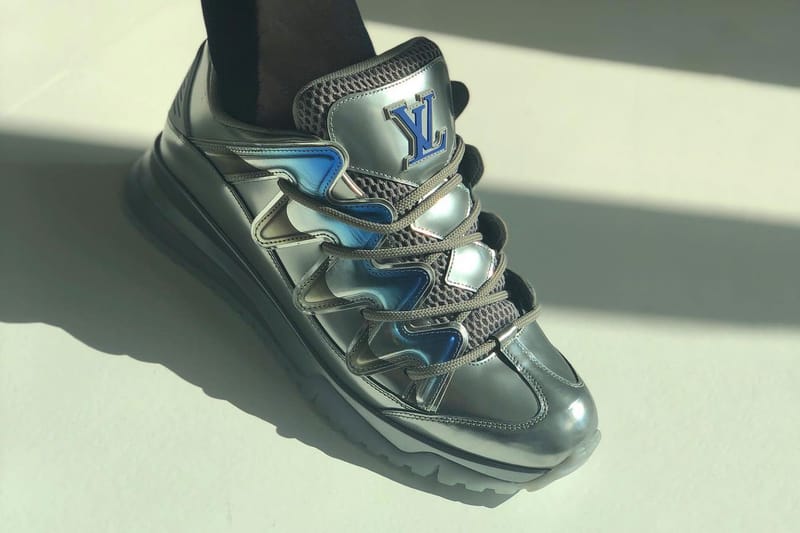 Silver louis vuitton sneakers online