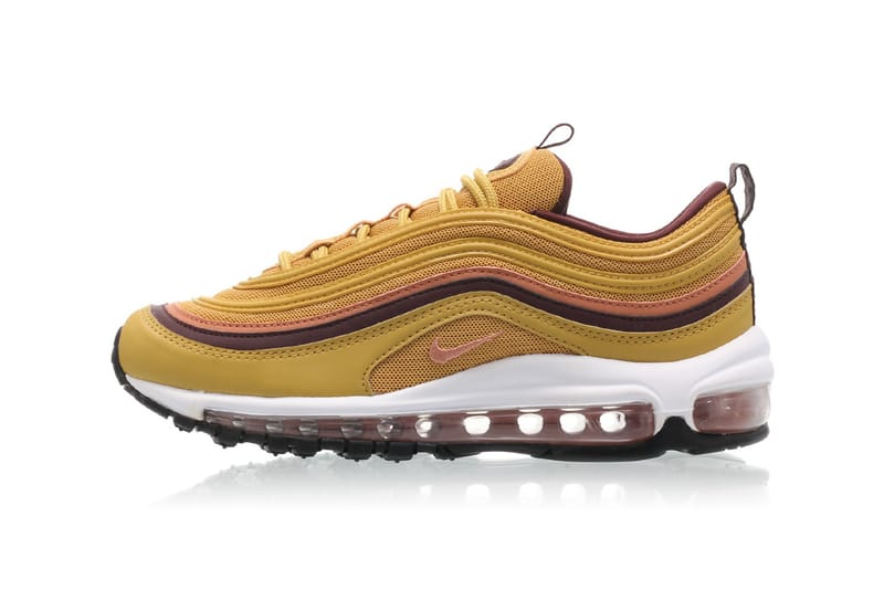 Burgundy and store gold air max