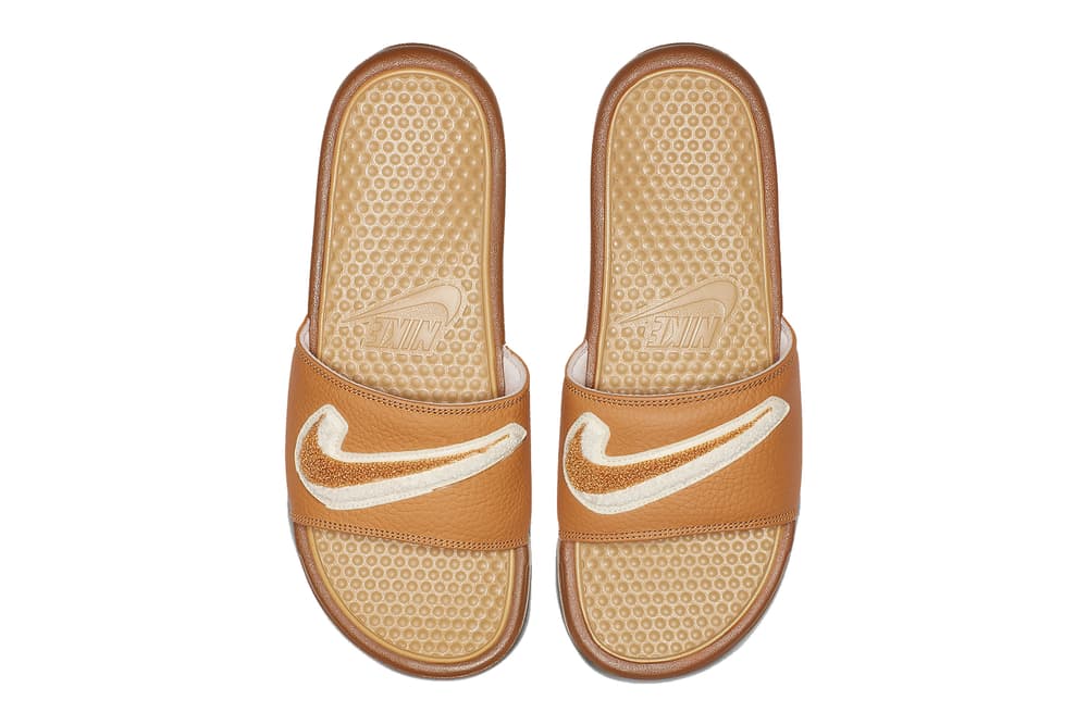 Nike Benassi Slides in Muted Bronze/Light Cream | Hypebae