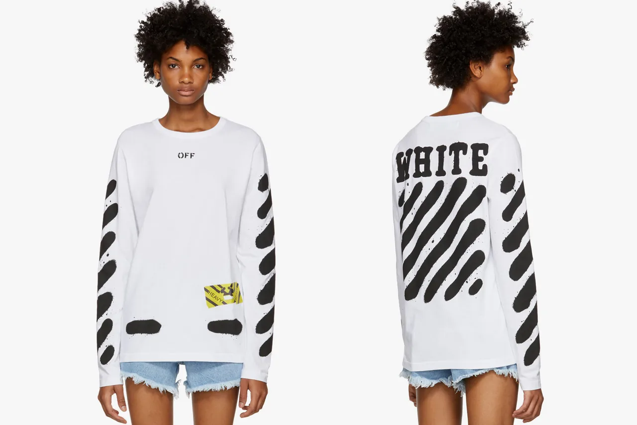 Off white tee spray paint best sale