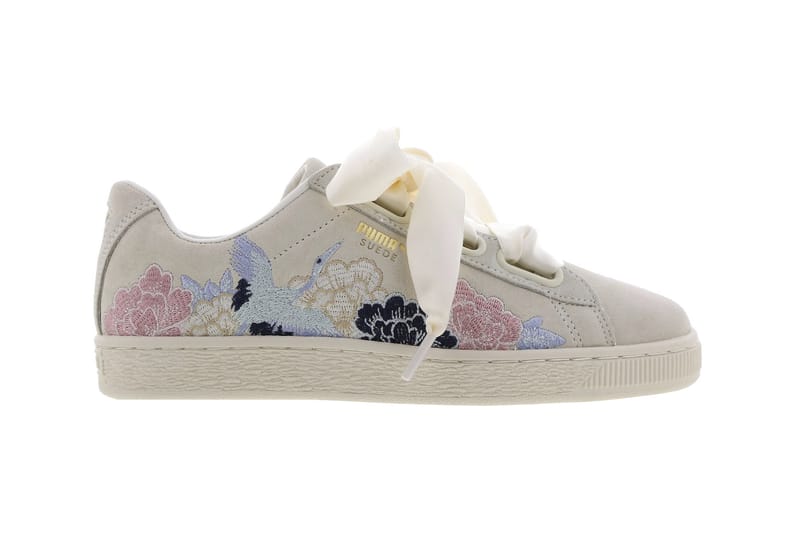 PUMA Suede Heart Kimono Embroidered Sneakers Hypebae