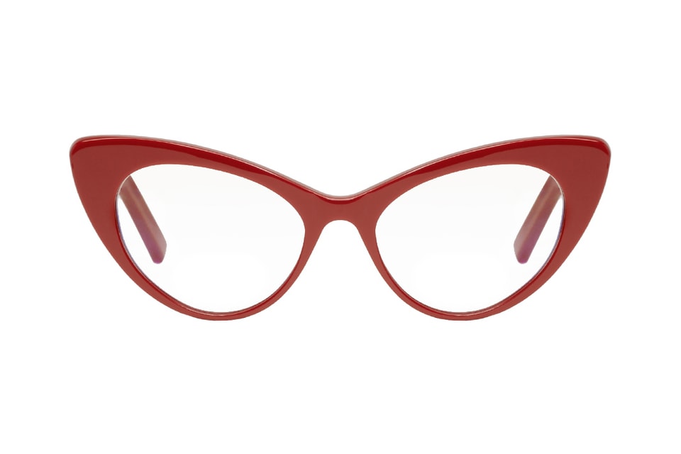 Saint Laurent Bold Red Cat Eye Glasses Hypebae