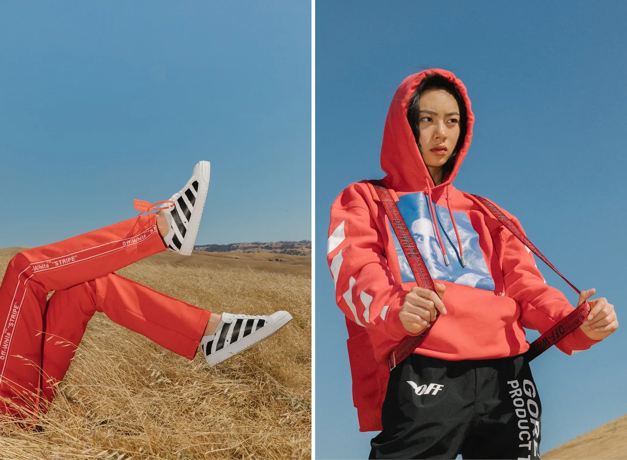 Off white clearance stripe red tracksuit