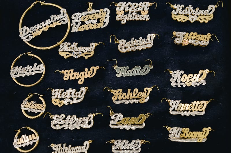 Real gold deals nameplate earrings