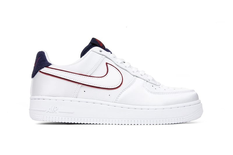 Air force ones hot sale white red and blue