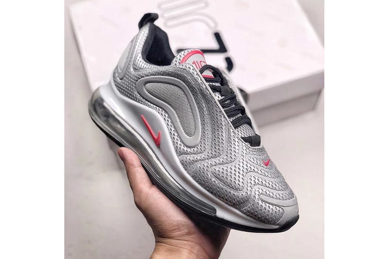 Nike air max 720 silver hot sale & black