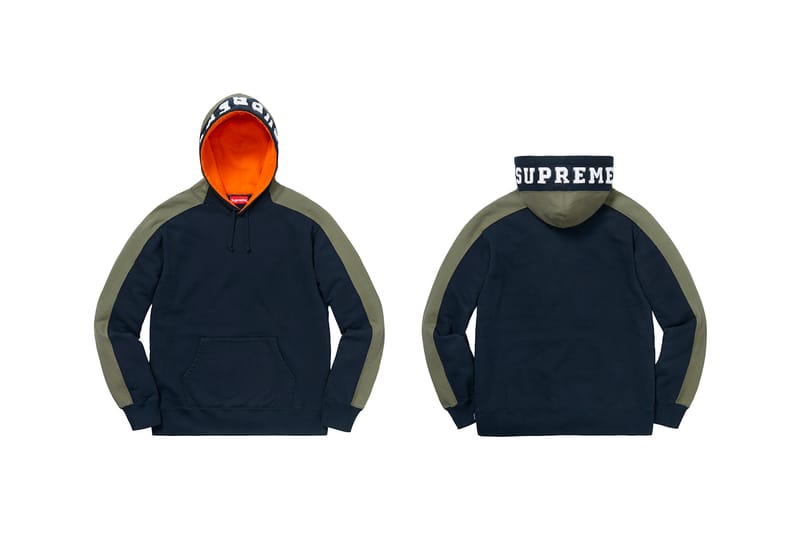 Supreme paneled outlet hoodie