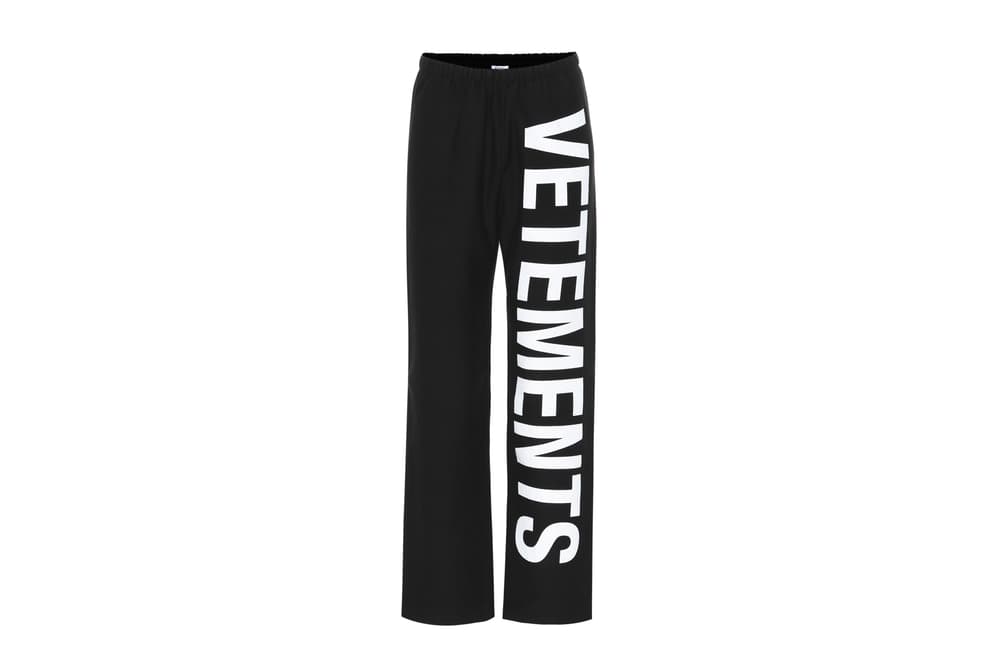 vetements patchwork sweatpants in black bulldog