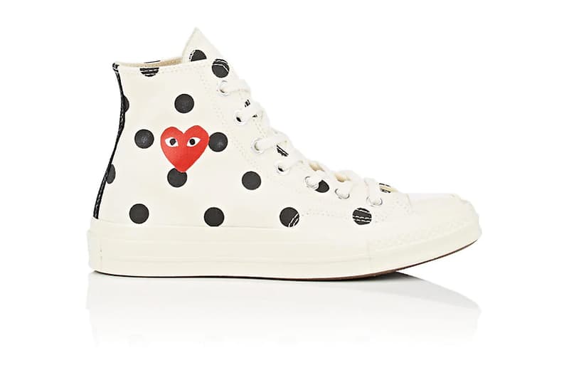 cdg converse polka dot white