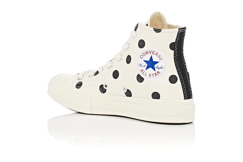 cdg converse polka dot white
