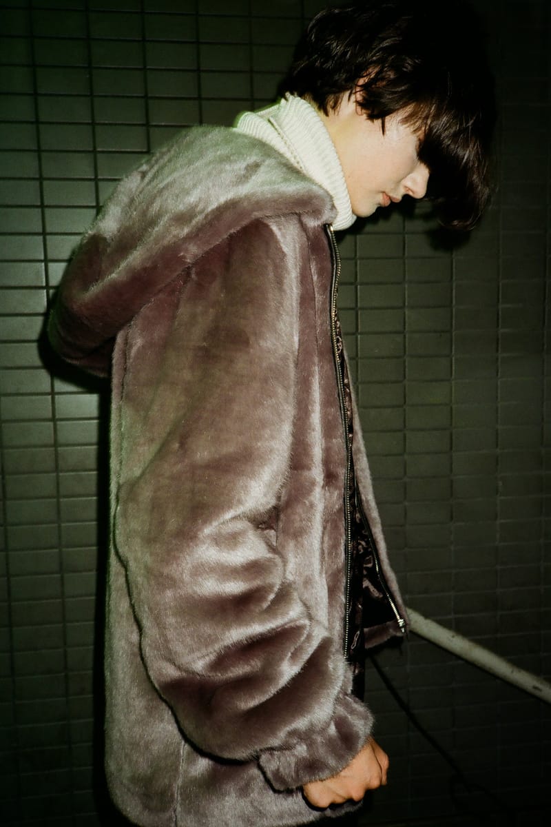 Helmut lang faux hot sale mink bomber jacket