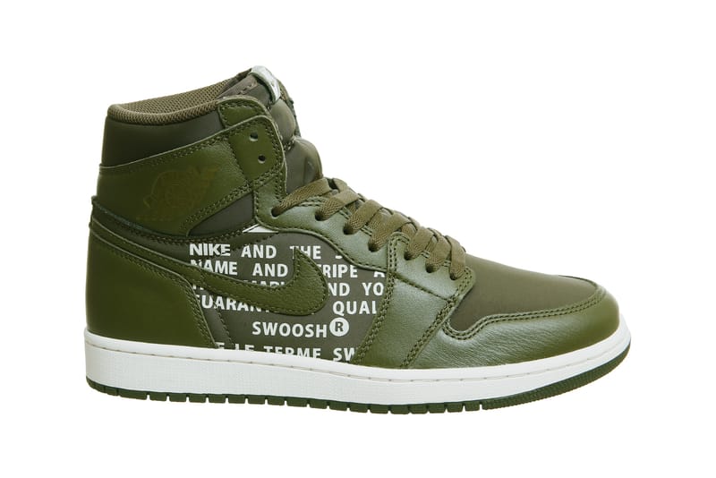 Shop Nike s Air Jordan 1 Hi in Olive and Coral Hypebae