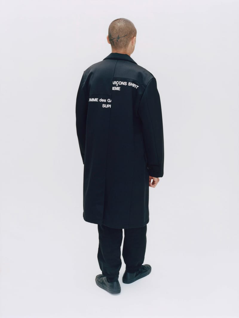 Supreme comme des garcons outlet shirt wool overcoat black