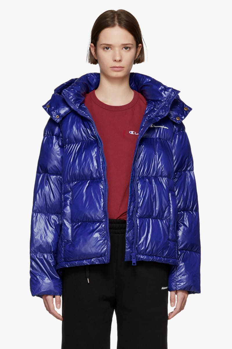 Champion shiny best sale puffer jacket