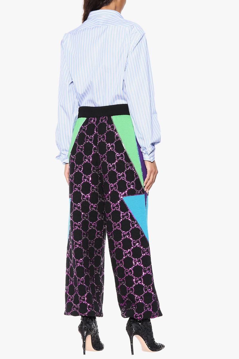 Gucci Monogram Sequin Wool Sweatpants | Hypebae