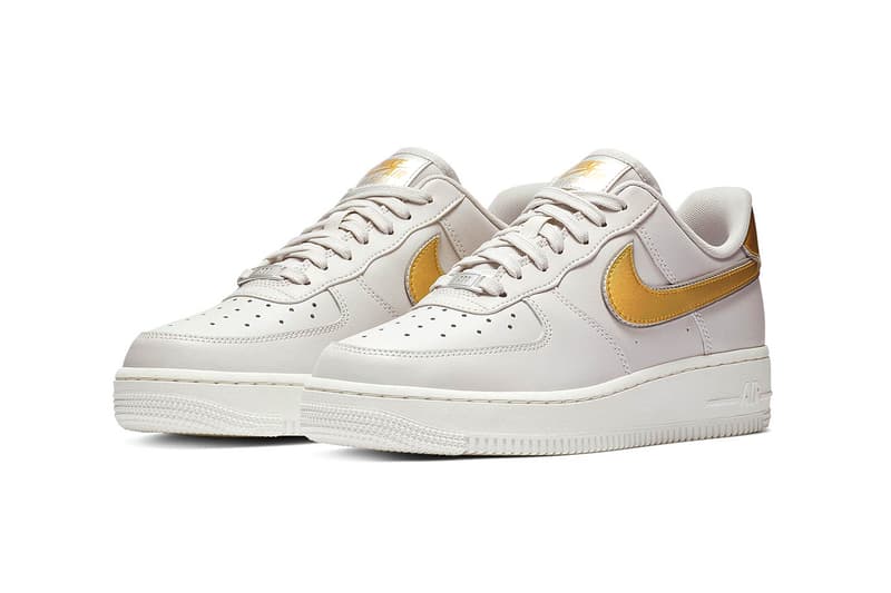 nike grey and gold air force 1