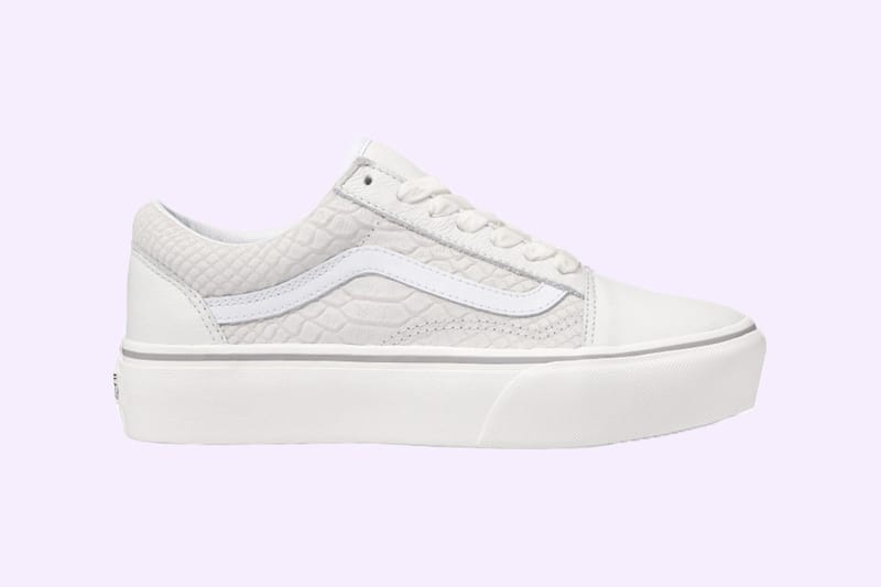 Vans Old Skool White Snakeskin Platform Sneakers | Hypebae