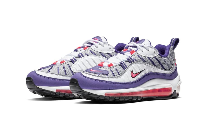 Air max 98 trainers in red purple and white sale