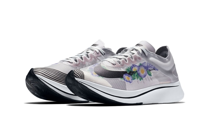 nike running zoom fly sp trainers in grey