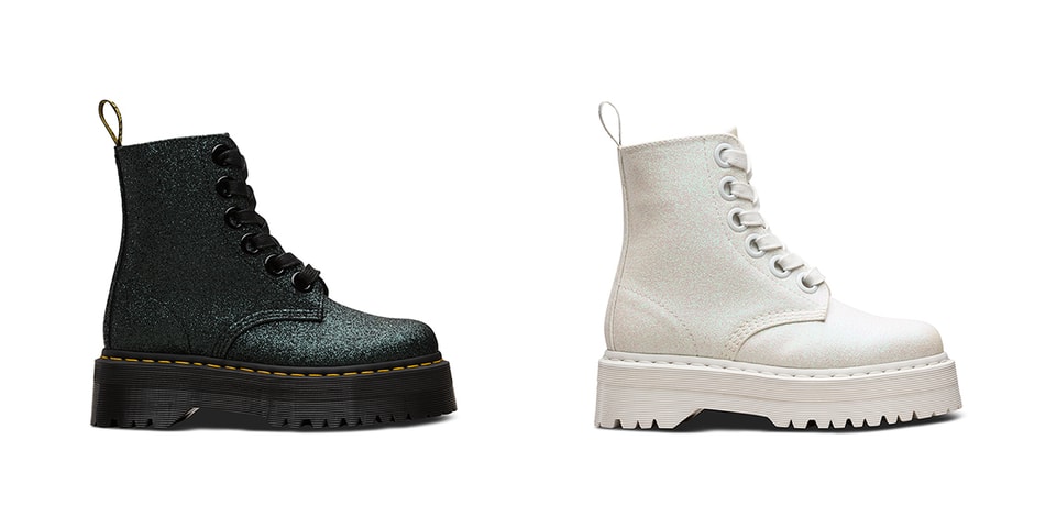 dr martens molly glitter green