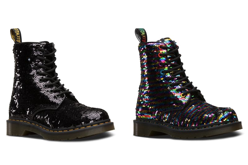 Sequin doc martens store shoes