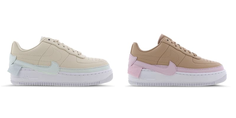 Nike air force 1 jester beige and on sale pink