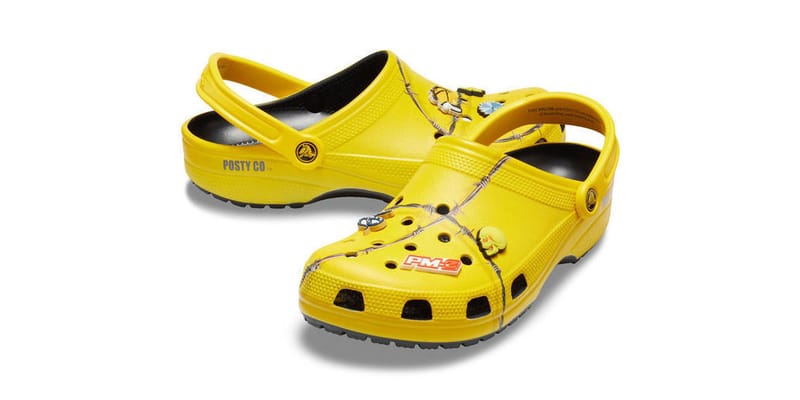 Post Malone x Crocs Barbed Wire Clogs Yellow Hypebae