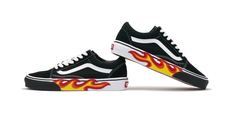 Mens vans with on sale flames