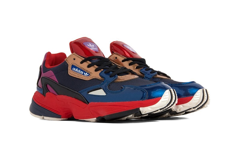 adidas falcon bleu rouge