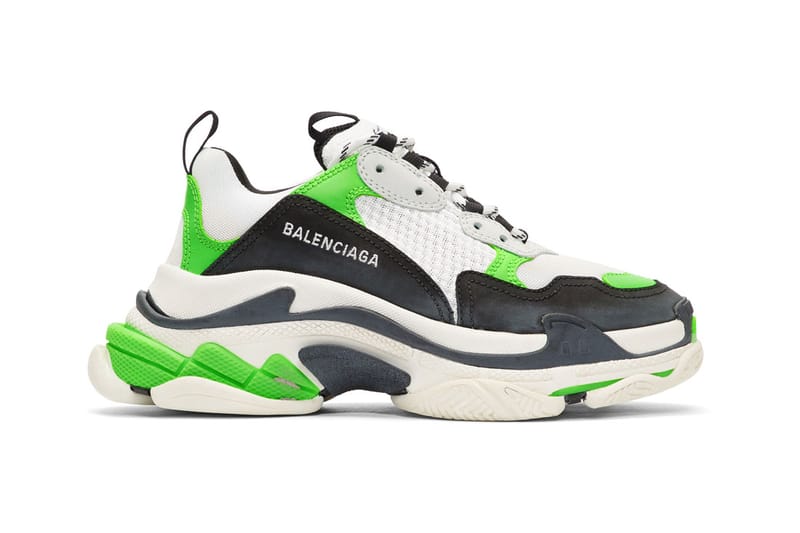 Balenciaga black store and neon green