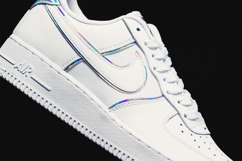 Nike air force 1 '07 lv8 shines in black  and  iridescent silver best sale