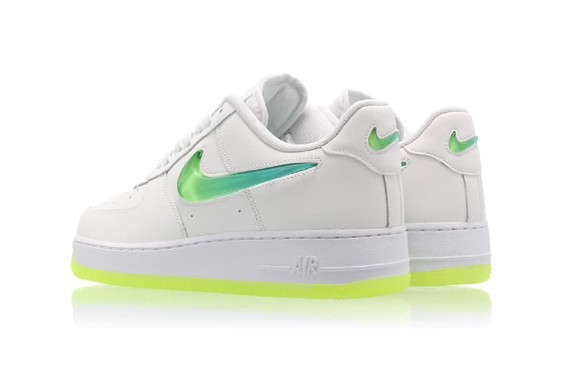 white air force 1 with green tick