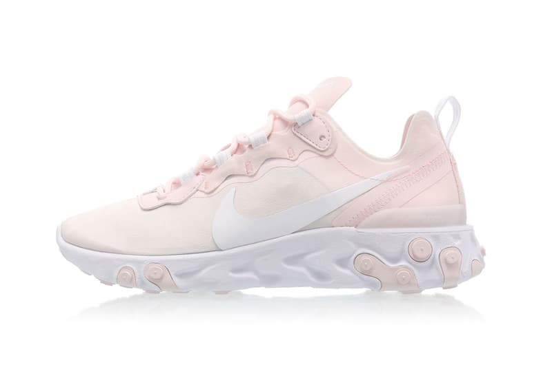 nike react element 55 pink and white