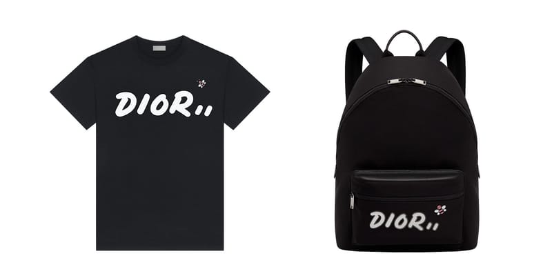 DIOR X KAWS PINK DIOR LOGO BLACK TEE Mens Fashion Tops  Sets Tshirts   Polo Shirts on Carousell