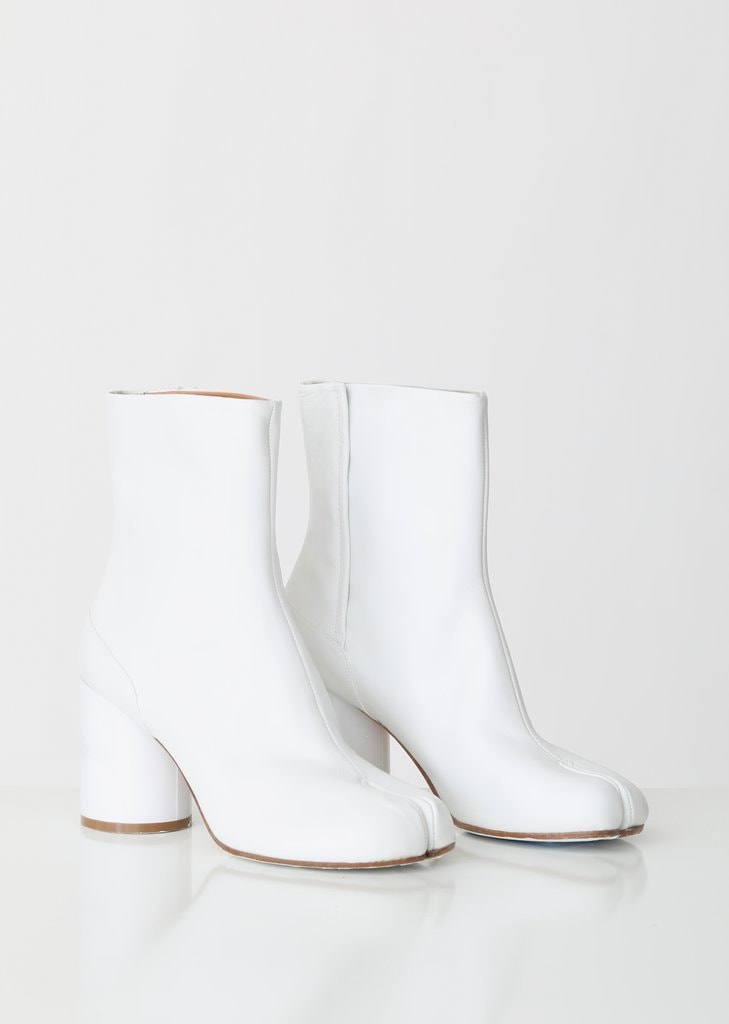 Maison Margiela White Tabi Boots Hologram Heels | Hypebae