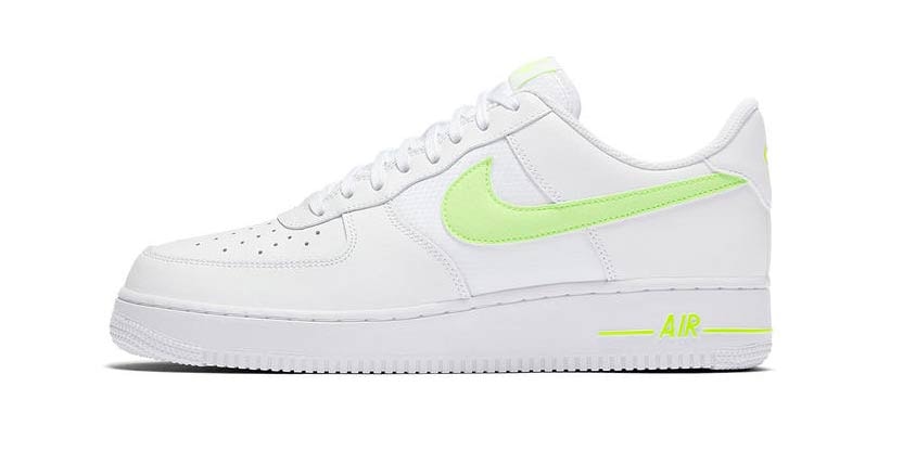 nike air force 1 neon green tick