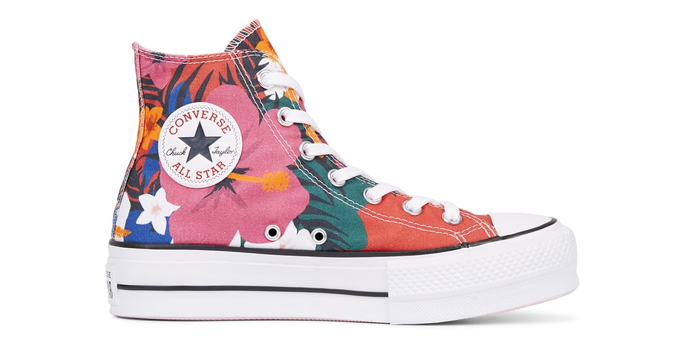 converse all star lift platform embroidered floral