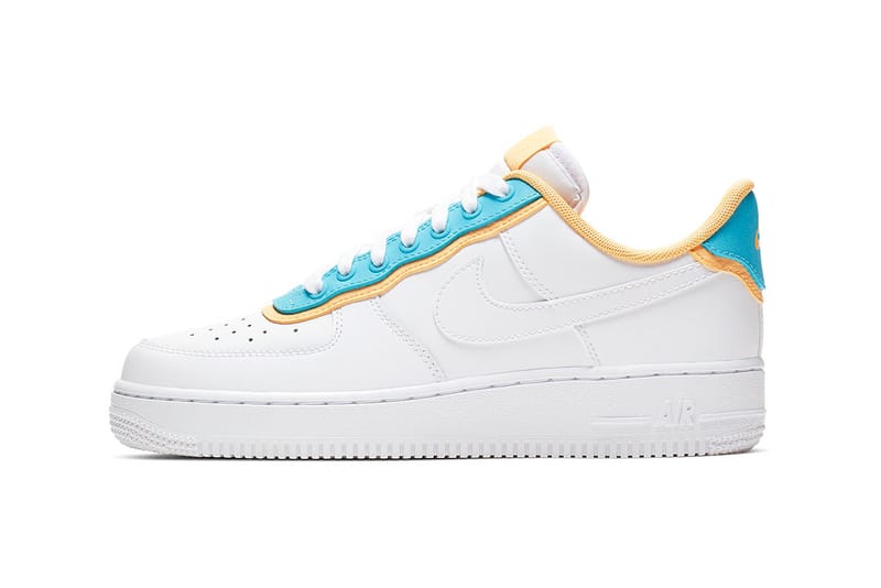 White and peach air clearance force ones