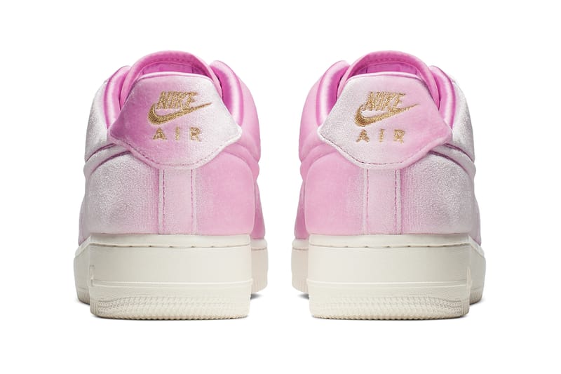 Nike Air Force 1 Pink Velvet Velour Trainers Hypebae