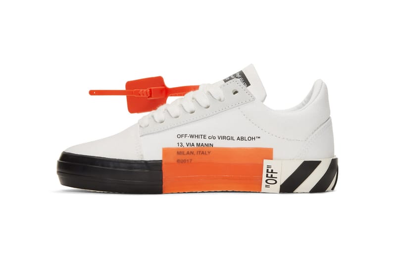 Off white cheap striped vulcanized sneakers