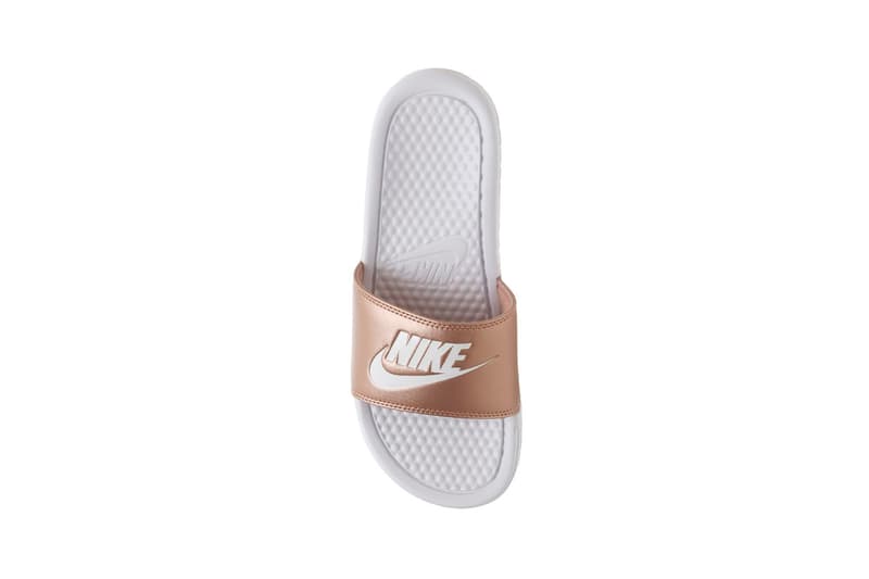 nike womens slides rose gold