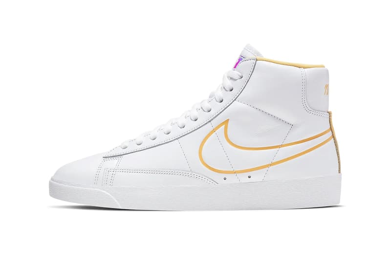 nike blazer white and gold