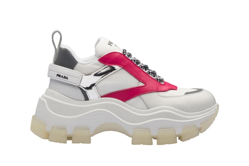 white prada platform sneakers