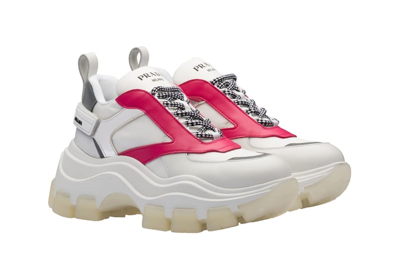 Pink prada platform sneakers new arrivals