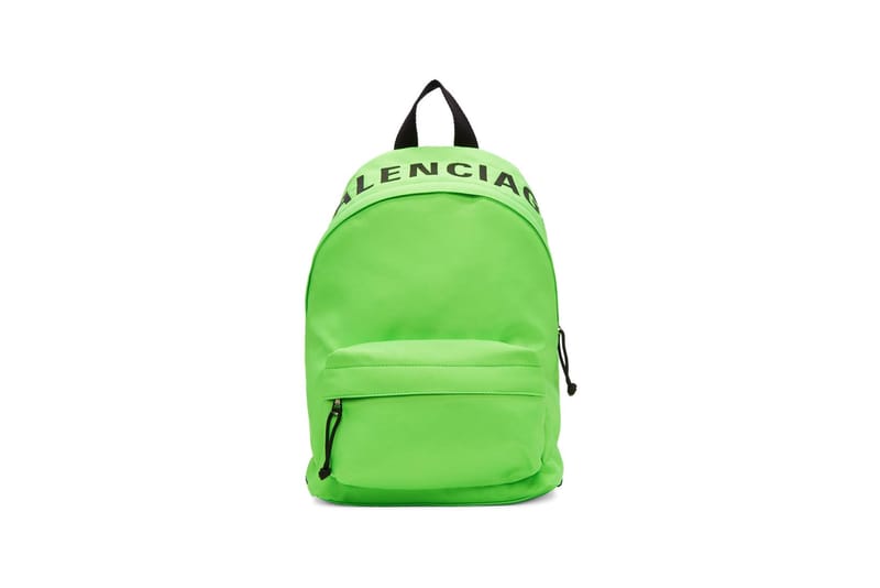 Pink shop green backpack