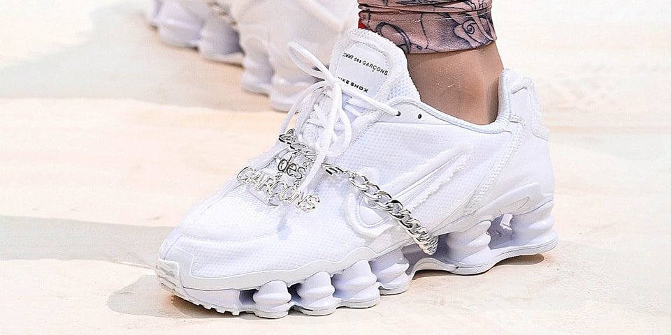 comme des garcons nike shox black