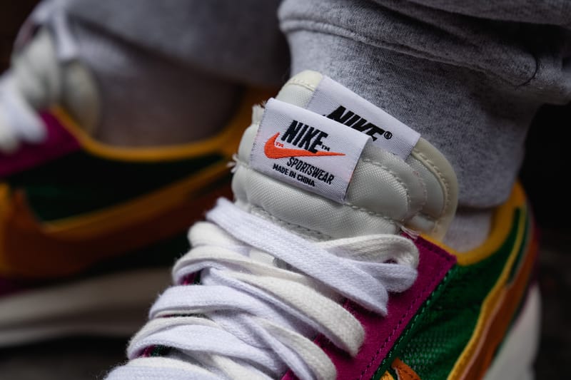 sacai x Nike LDWaffle Daybreak On Foot Look | Hypebae